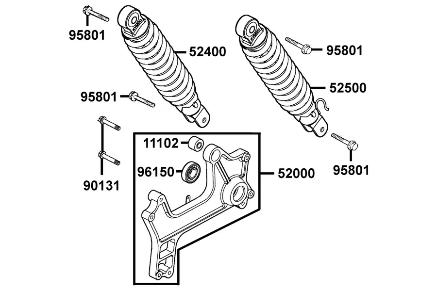 F16 Rear Cushion parts diagram