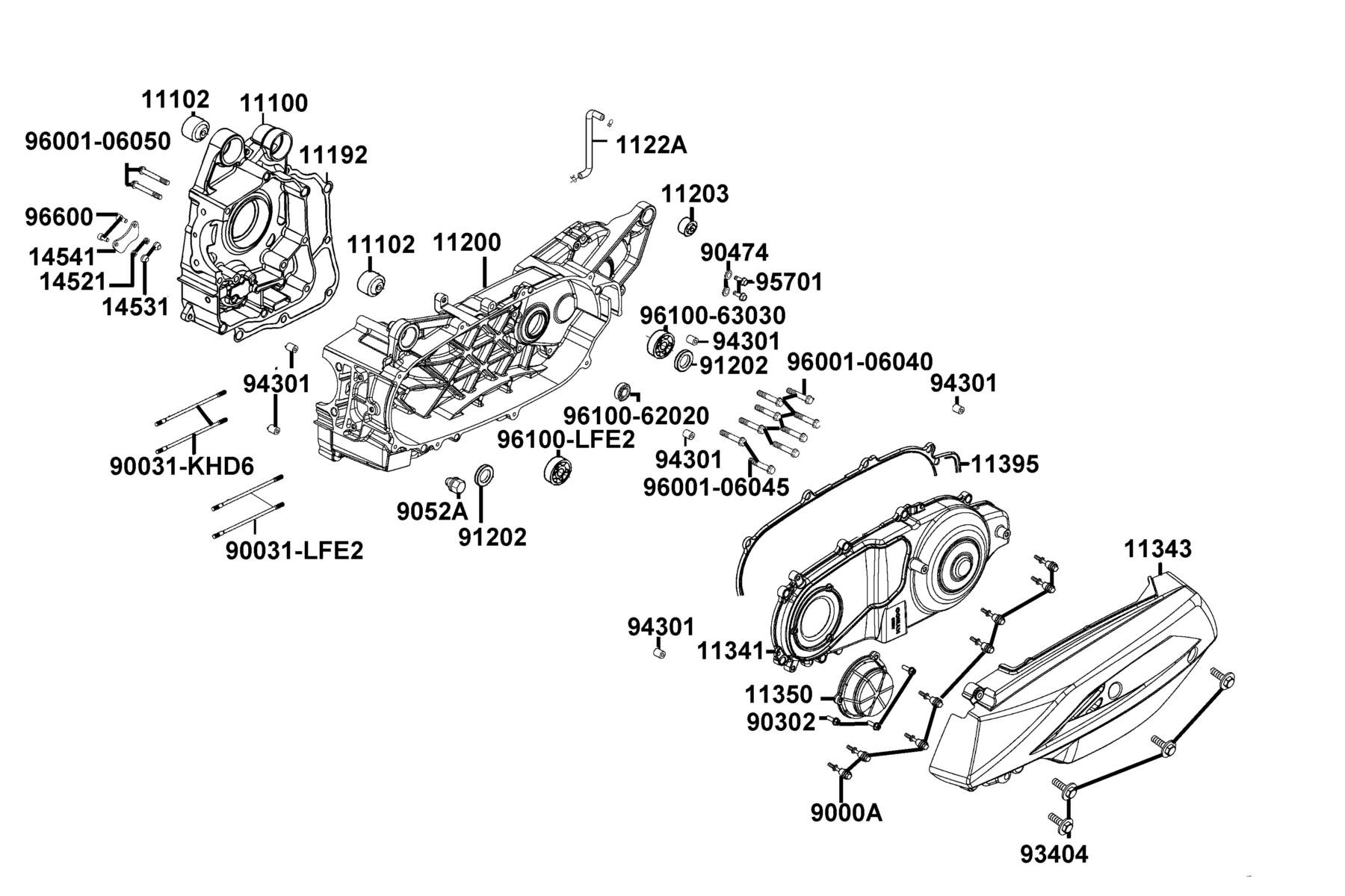 New People S 150(2023) Crank Case parts diagram