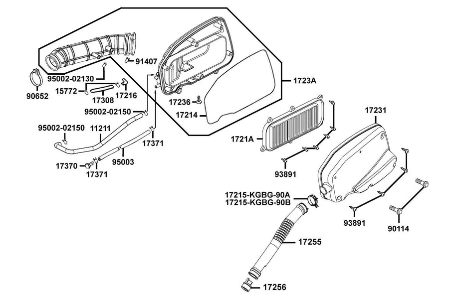 F13 Air Cleaner parts diagram