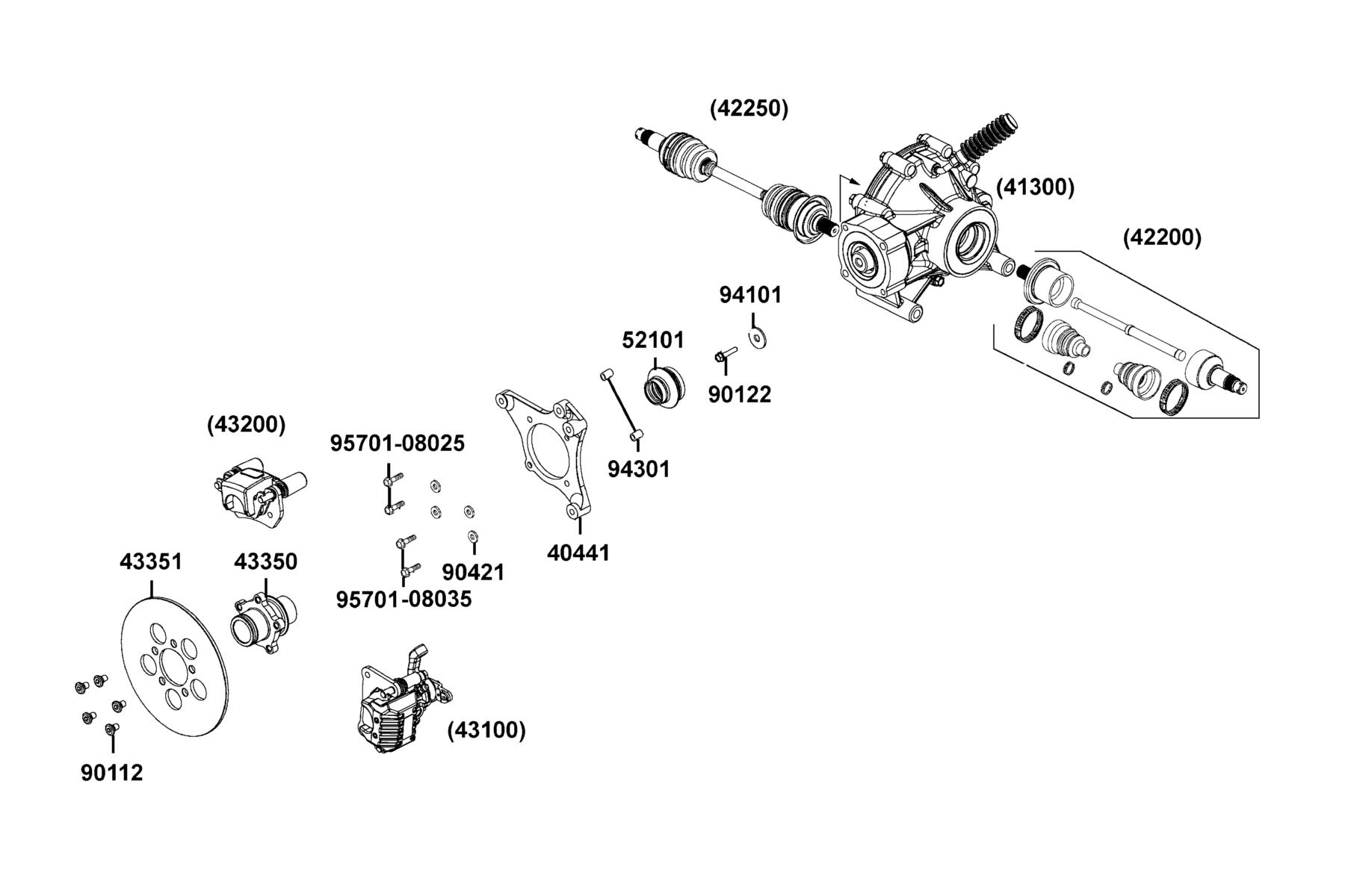 MXU 700i(2019) Disk Assy Rr Brk parts diagram