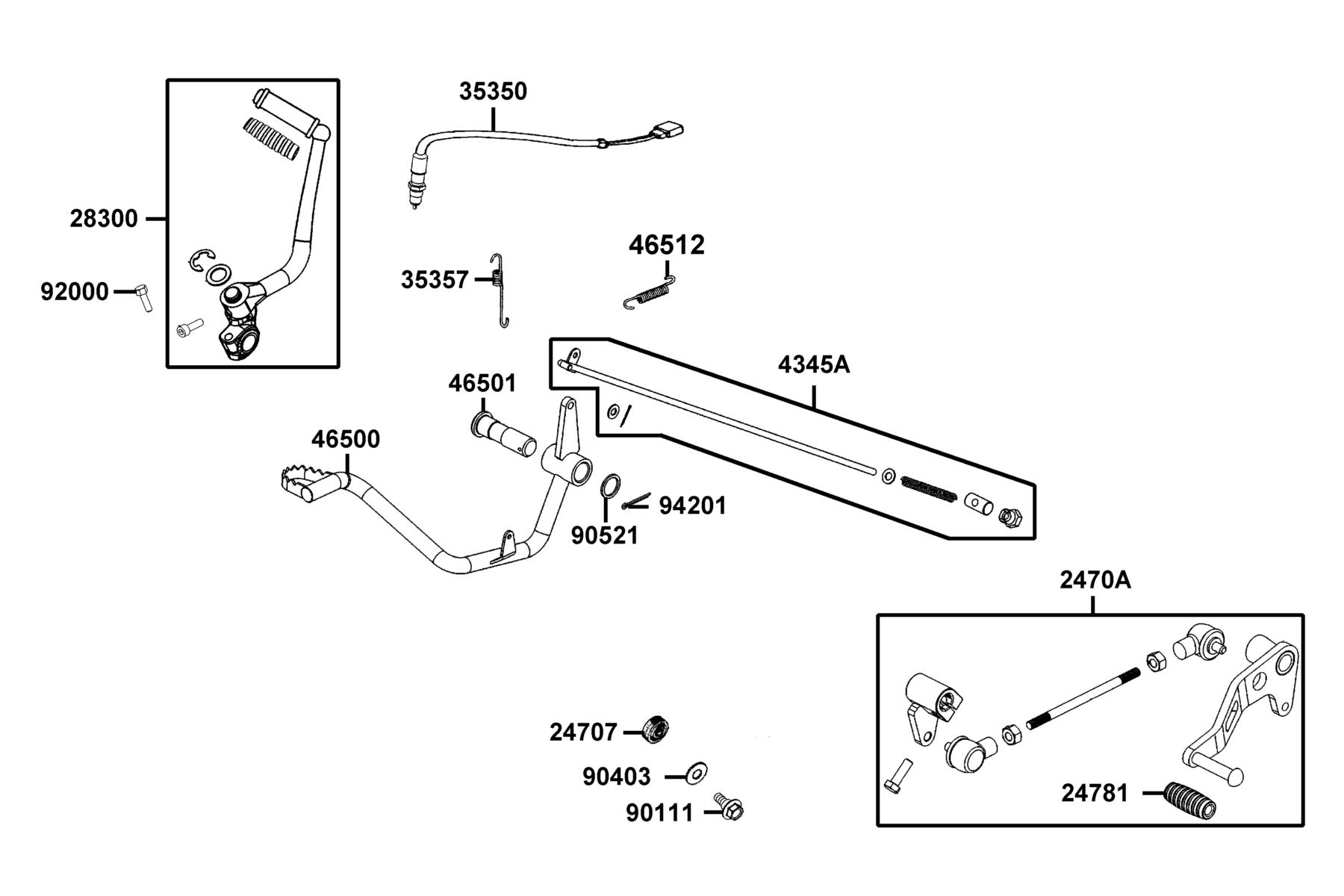 K-PIPE 125(2016~) Starter Kick parts diagram