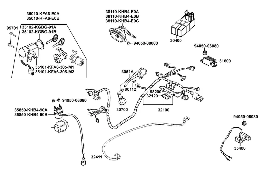 F19 Wire Harness parts diagram