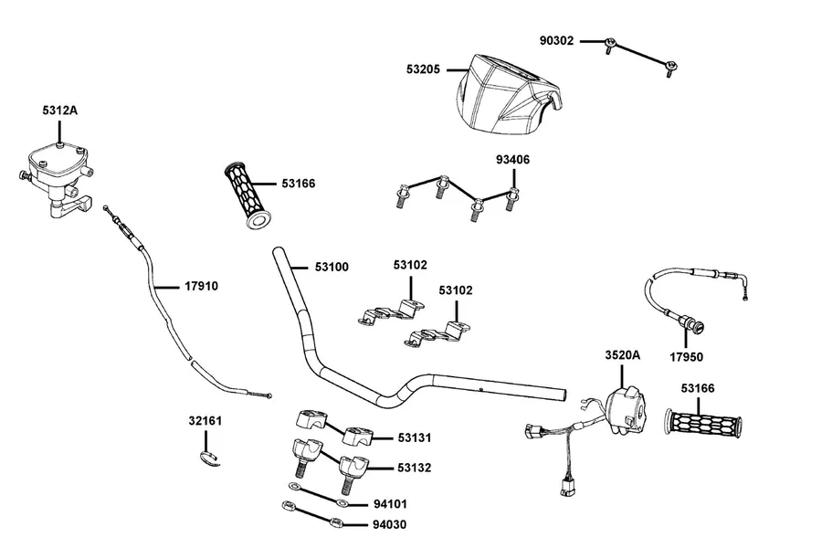 F03 Handle Steering parts diagram