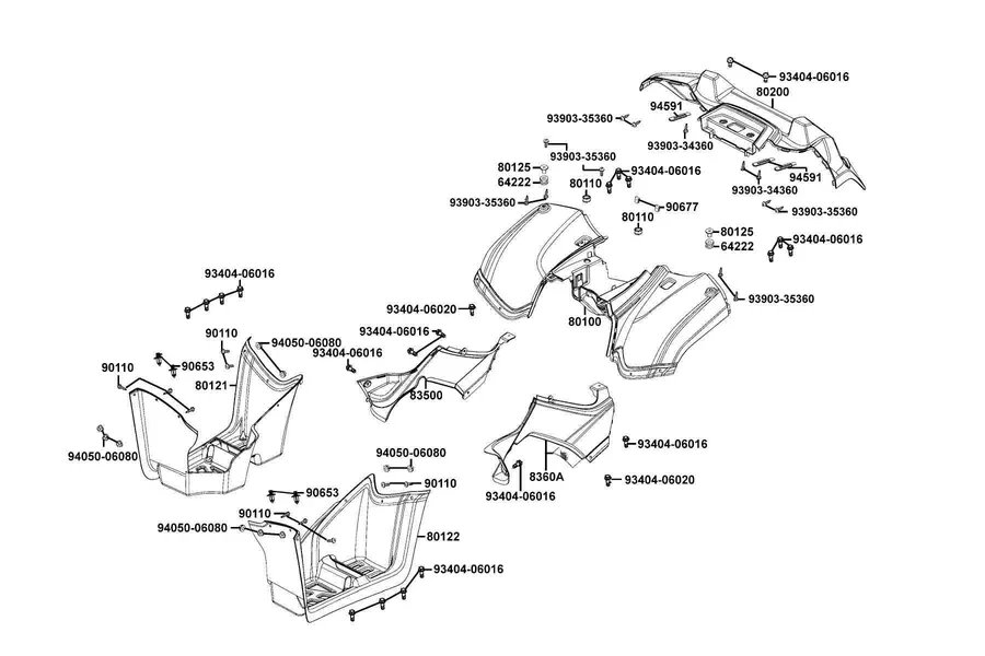 F12 Fender Rear parts diagram