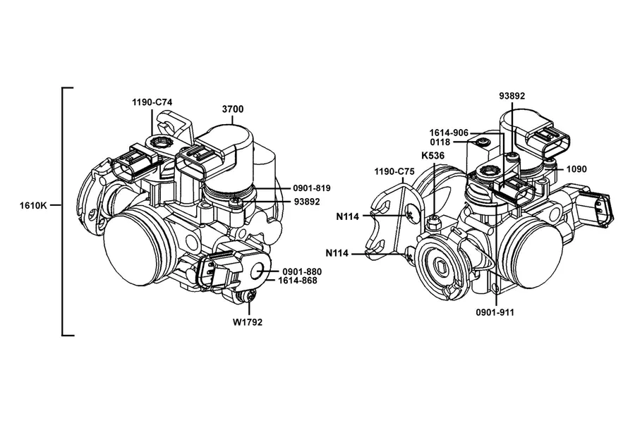 E05 Throttle Body Assy parts diagram