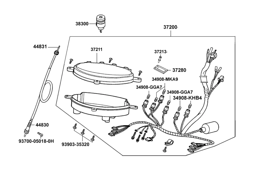 F02 Speedometer parts diagram
