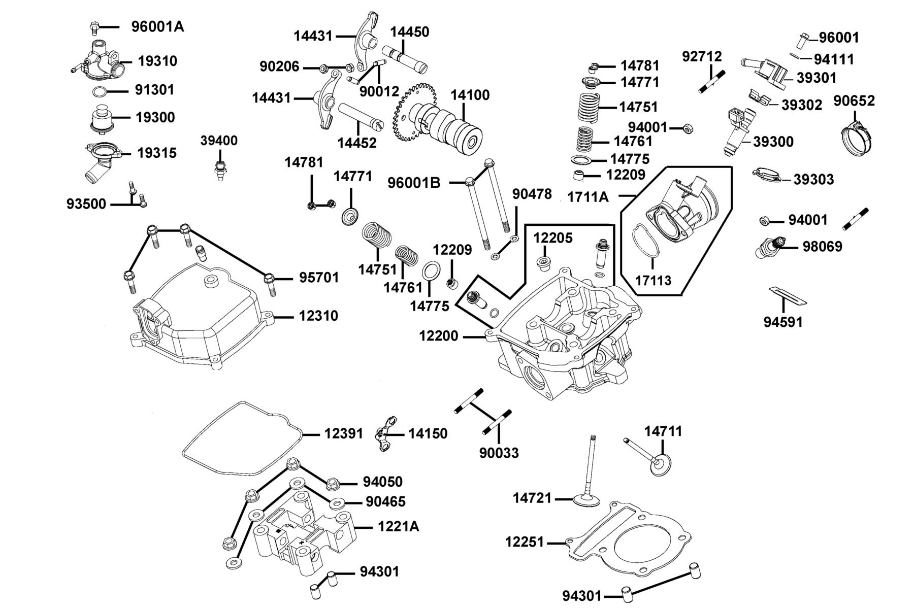 MXU 270(2021) Cylinder Head Cover ● Cylinder Head parts diagram