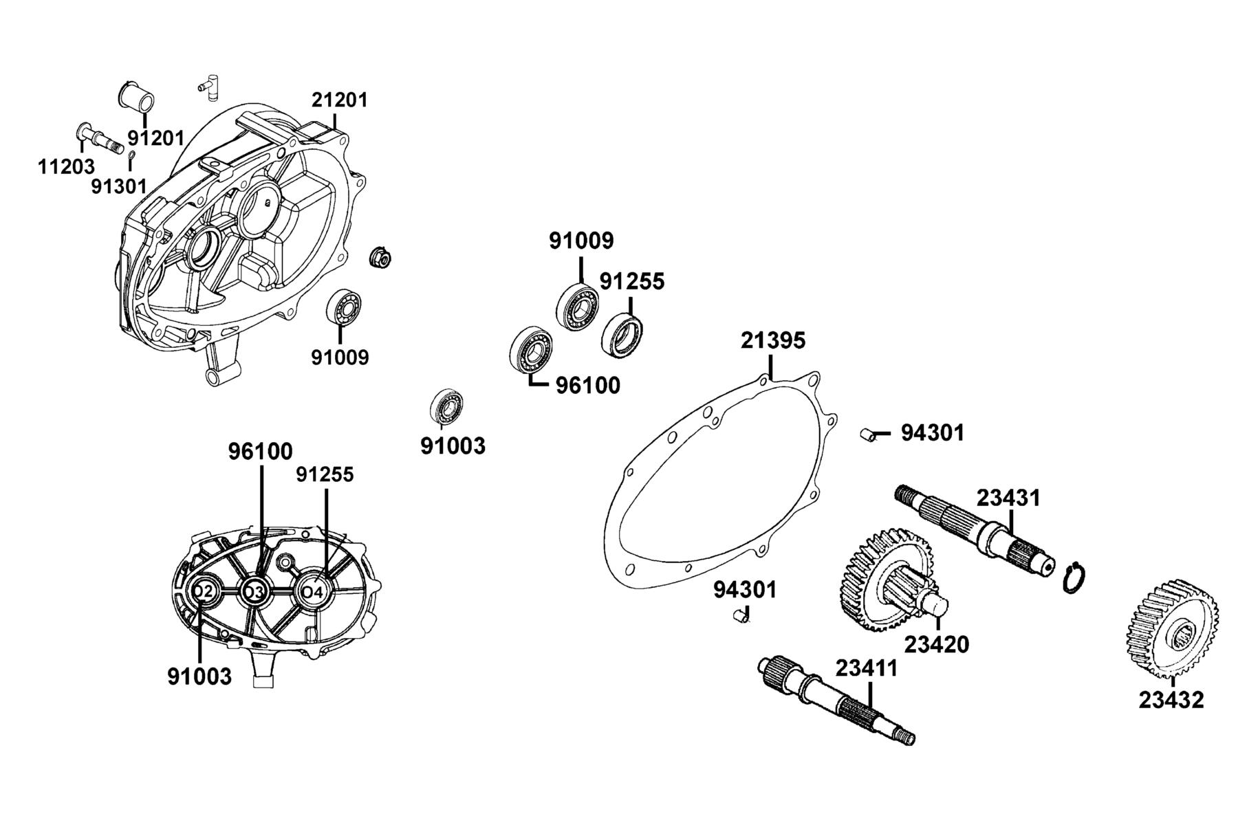 SUPER 8 R Transmission parts diagram