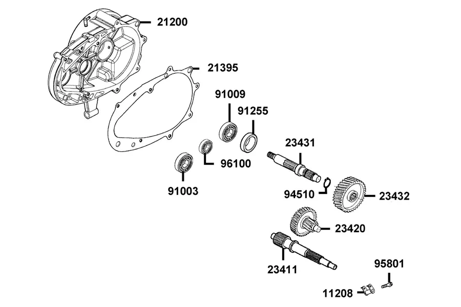 E08 Transmission parts diagram