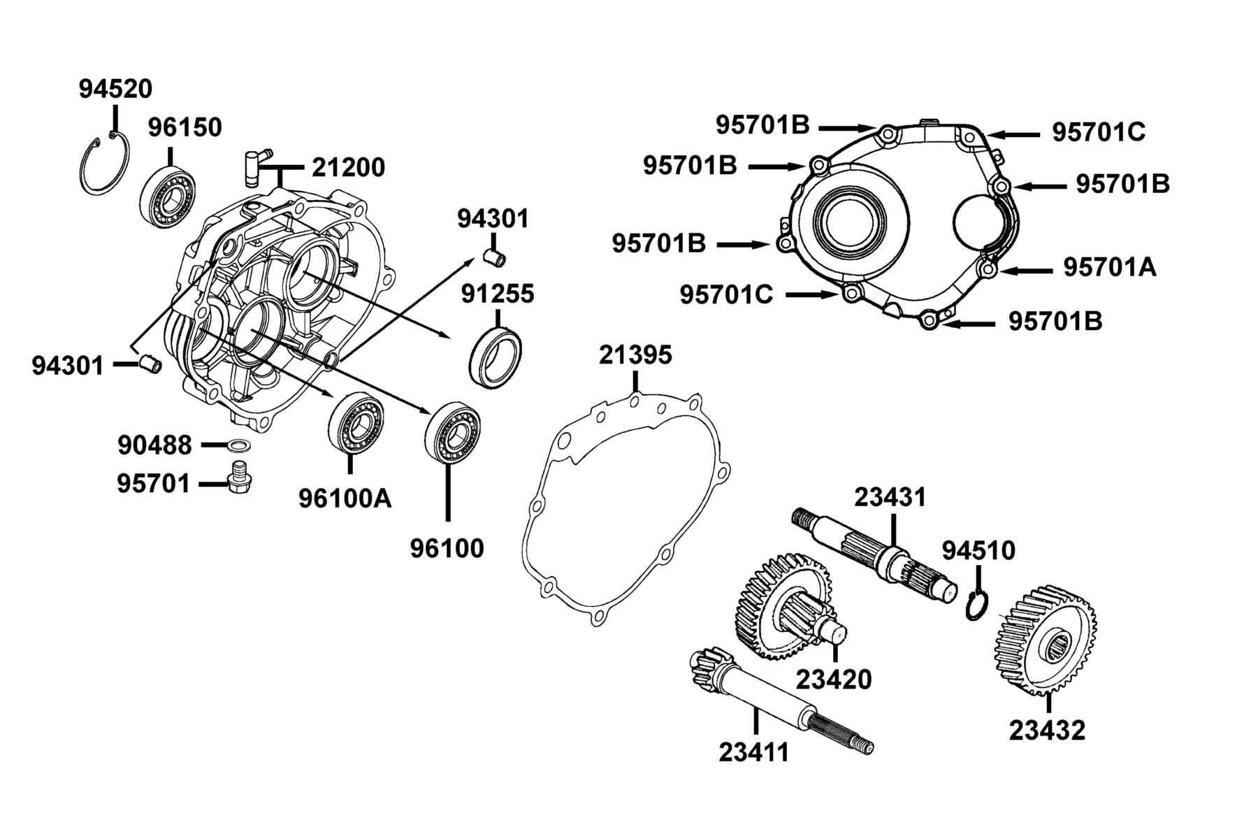 KYMCO XCITING 500 (2008-2008) Transmission parts diagram