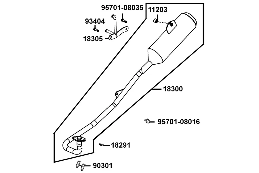 F12 Exhaust Muffler parts diagram