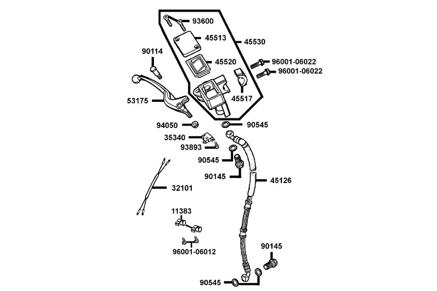 F04 Brake Master Cylinder parts diagram
