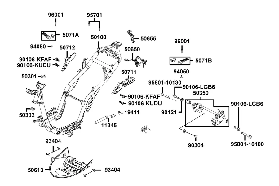 F20 Frame Body parts diagram