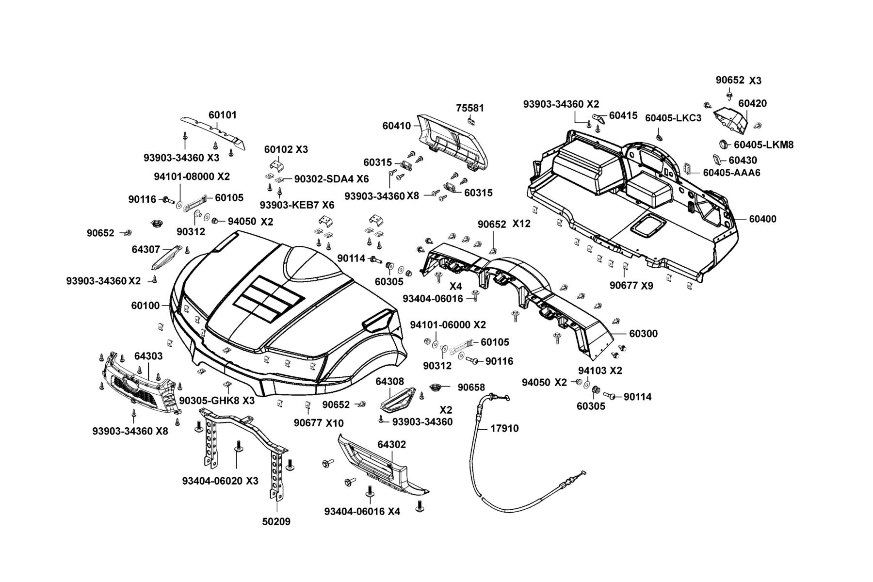 UXV 500i (2017~) Fender  Fr parts diagram