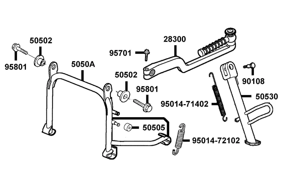 F15 Stand and Kick Starter Arm parts diagram