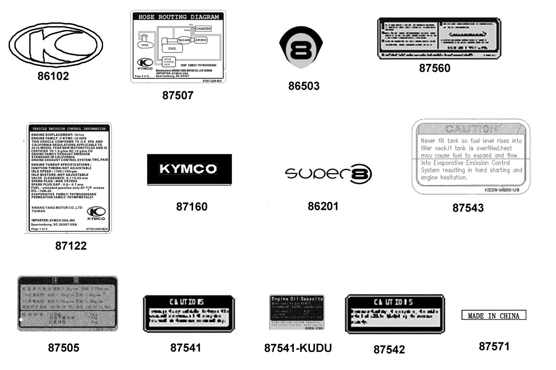 SUPER 8 150X(2020) Emblem ● Stripe parts diagram