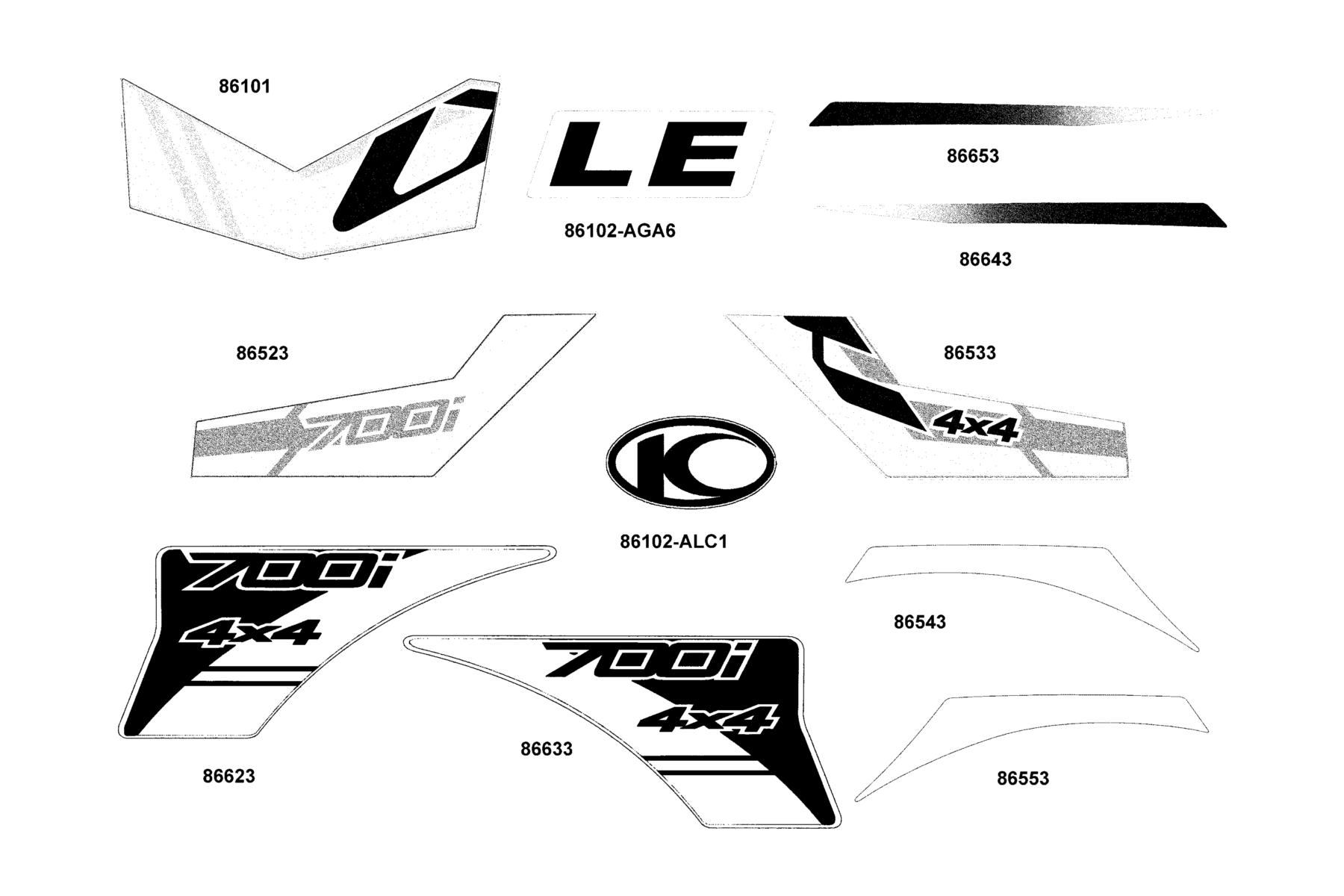 UXV 700i LE(2018) Emblem ● Stripe parts diagram