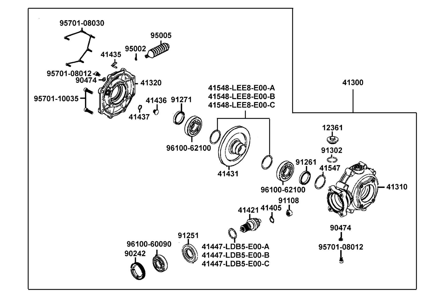 MXU 700i EPS (2017~) Gear Assy Rr Final parts diagram