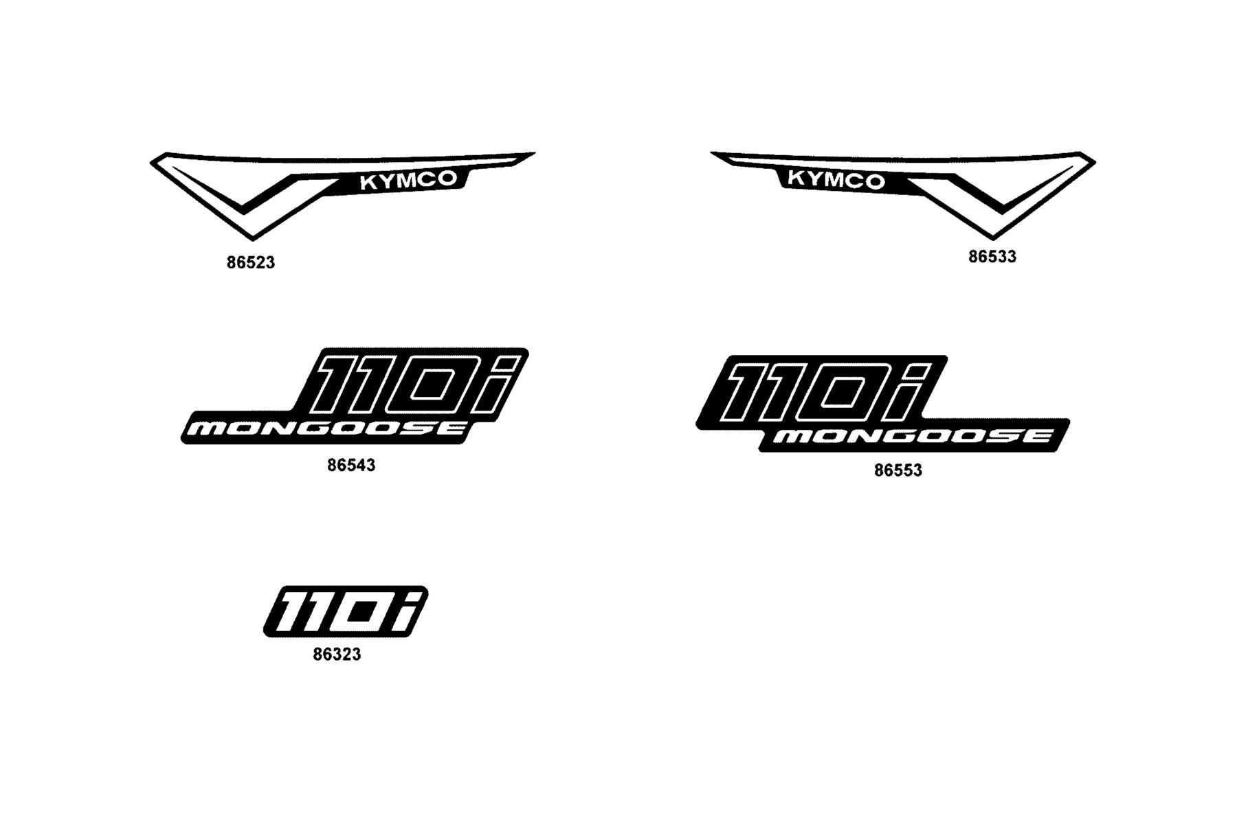 MONGOOSE 110i Emblem●Stripe parts diagram