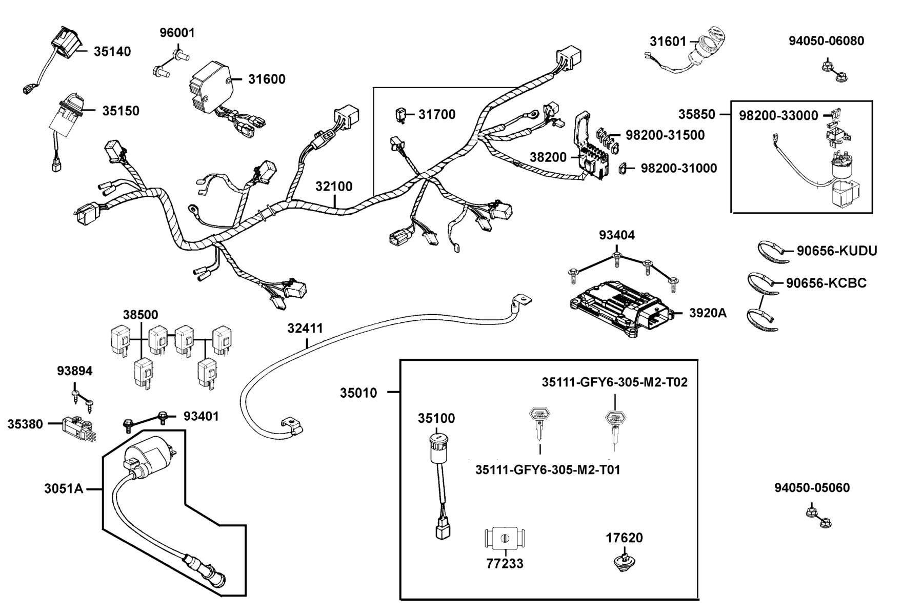 UXV 700i HE (2016~) Harness Wire parts diagram