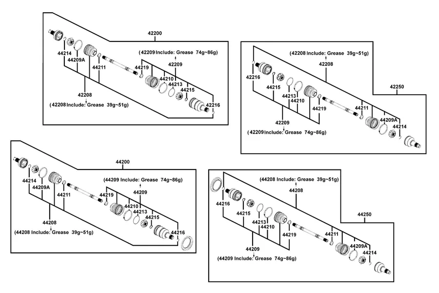 F27 Separated Parts Of Halfshaft parts diagram