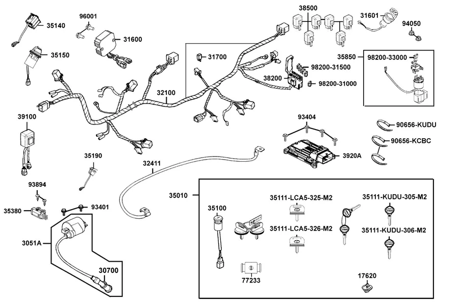 F20 Harness Wire parts diagram