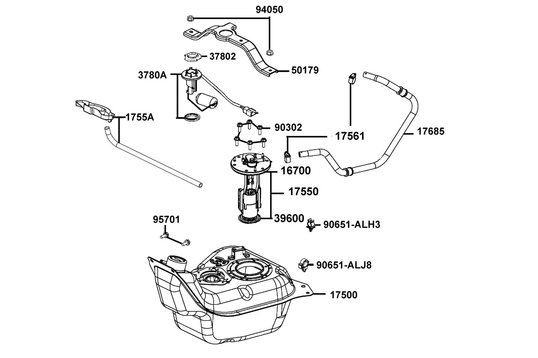 LIKE 150i ABS MY2026 Fuel Tank parts diagram