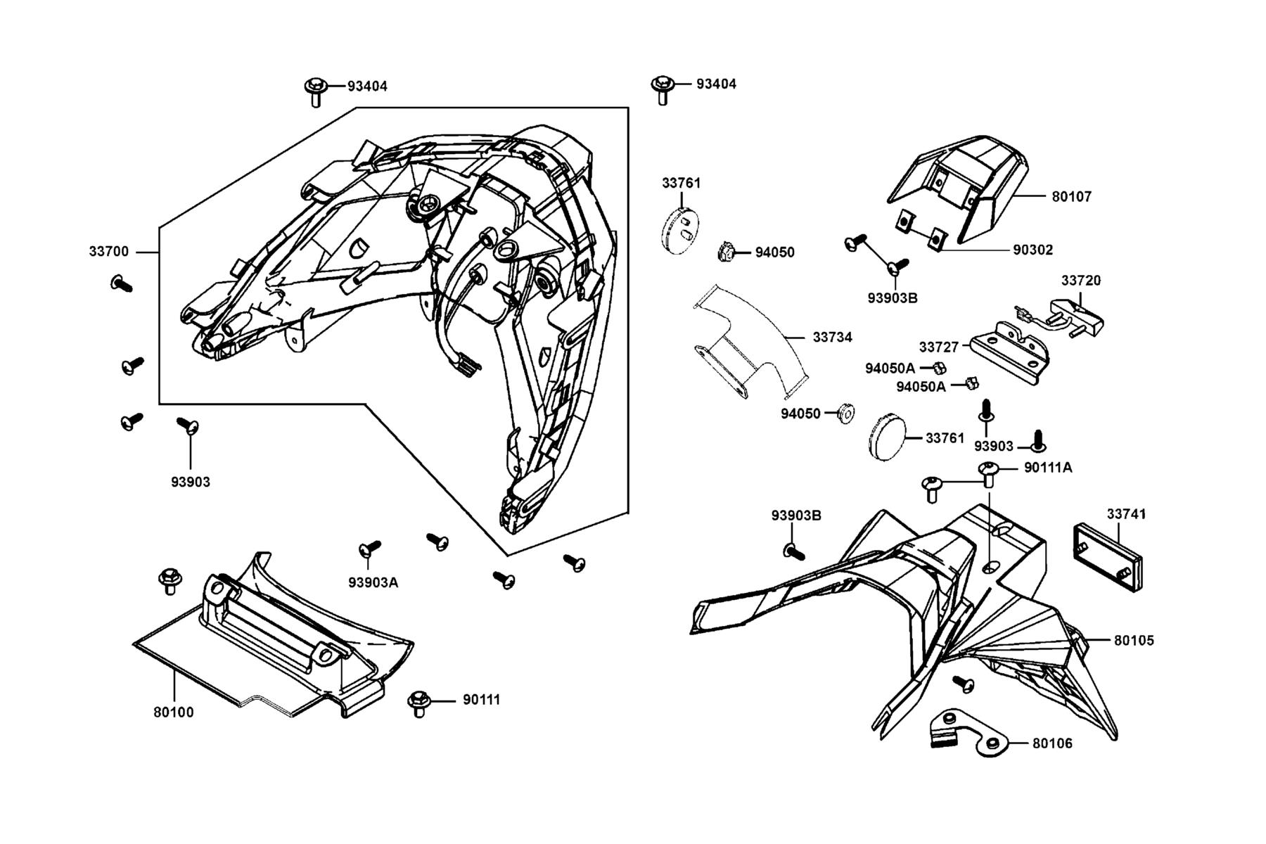 AK550 2022 Rear Light●Rear Fender parts diagram