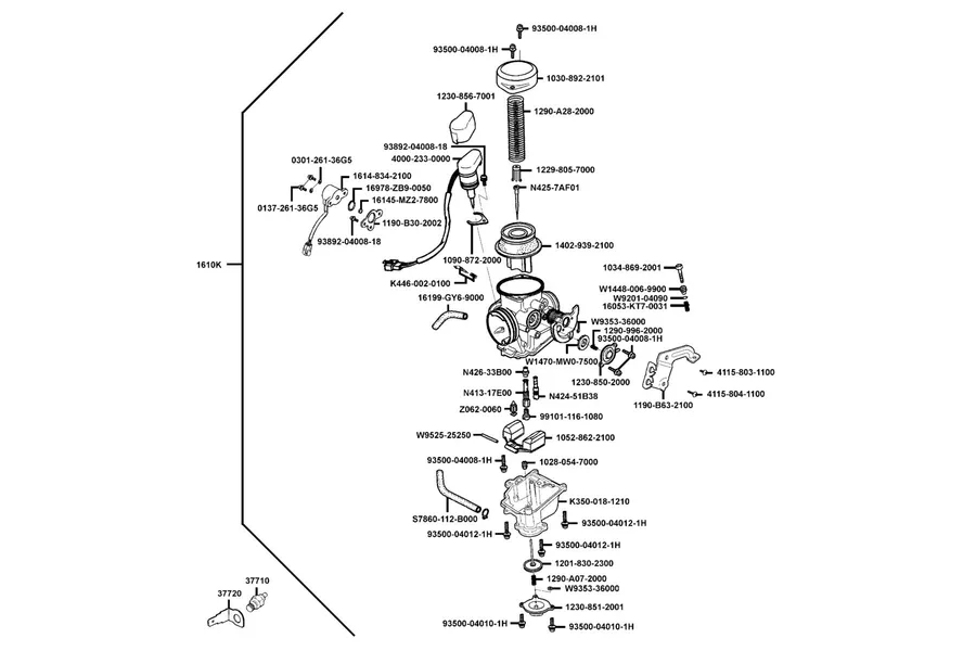 E08 Carburetor parts diagram