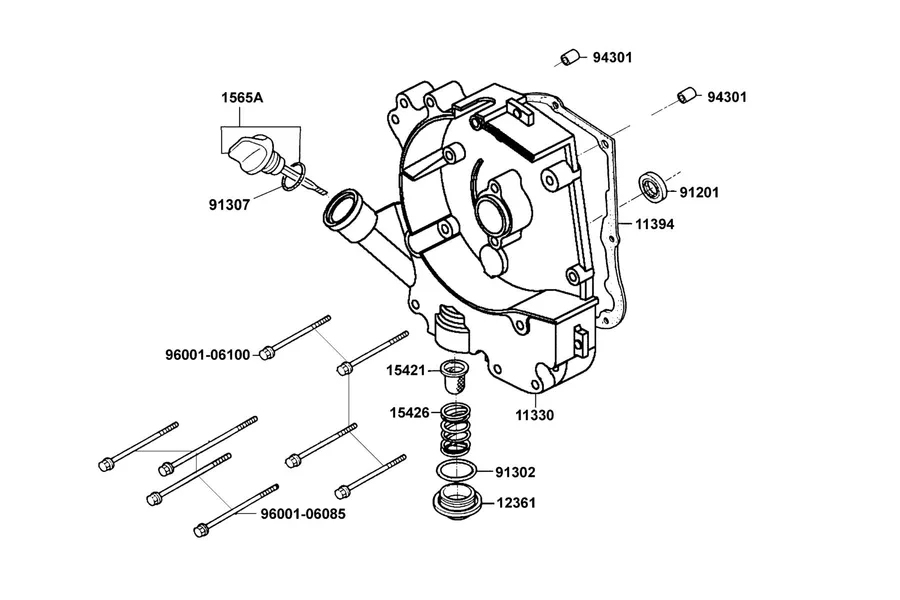 E04 Right Crankcase Cover parts diagram