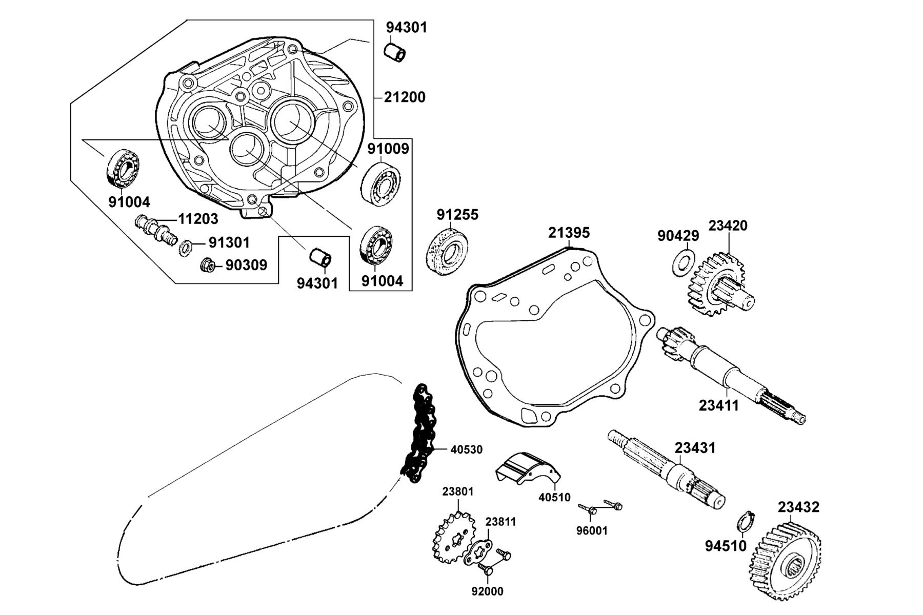 Mongoose 70 S (2016-2017) Transmission parts diagram