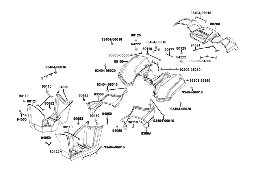 F12 Fender Rear parts diagram