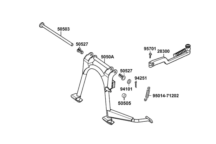F16 Stand and Kick Starter Arm parts diagram