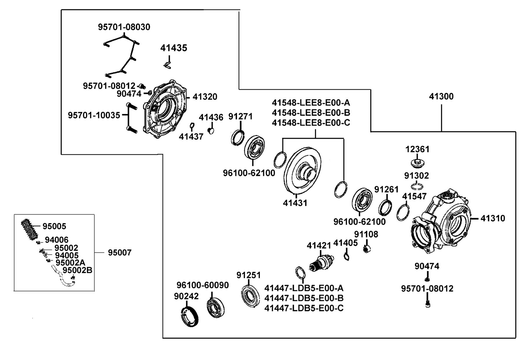 MXU Gear Assy Rr Final parts diagram