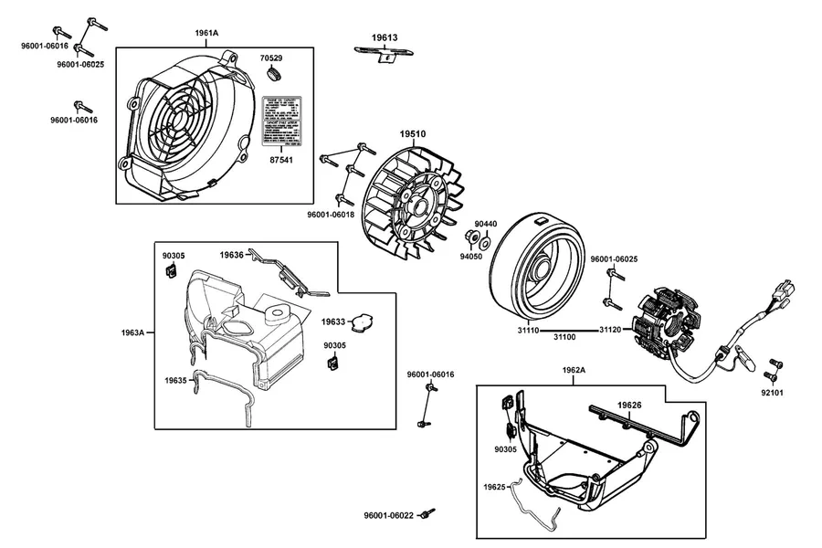 E07 Generator and Water Pump parts diagram