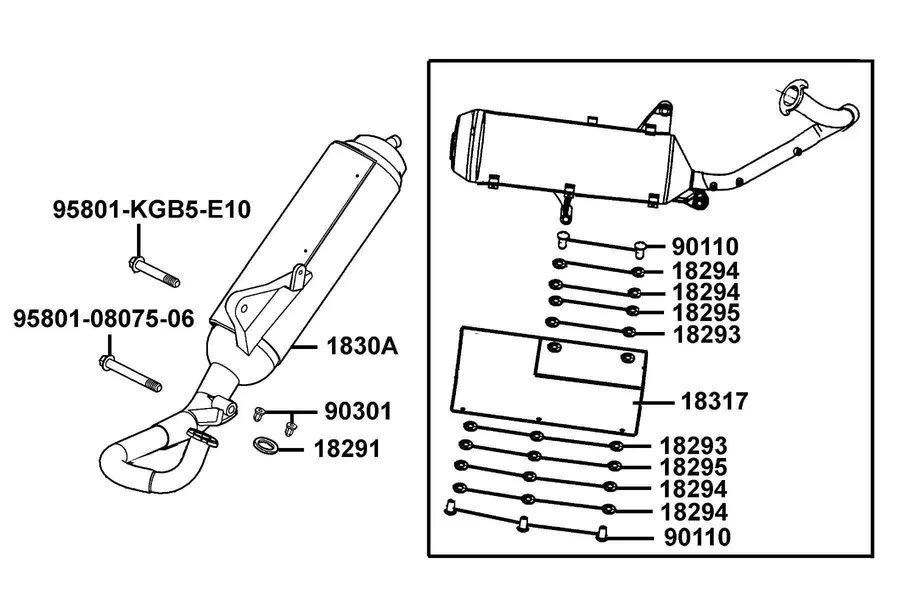 F15 Exhaust Muffler parts diagram
