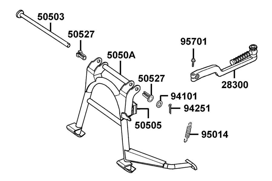 F16 Stand and Kick Starter Arm parts diagram