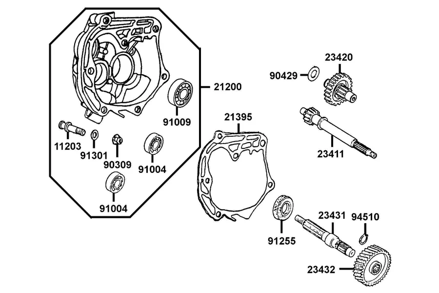 E08 Transmission parts diagram
