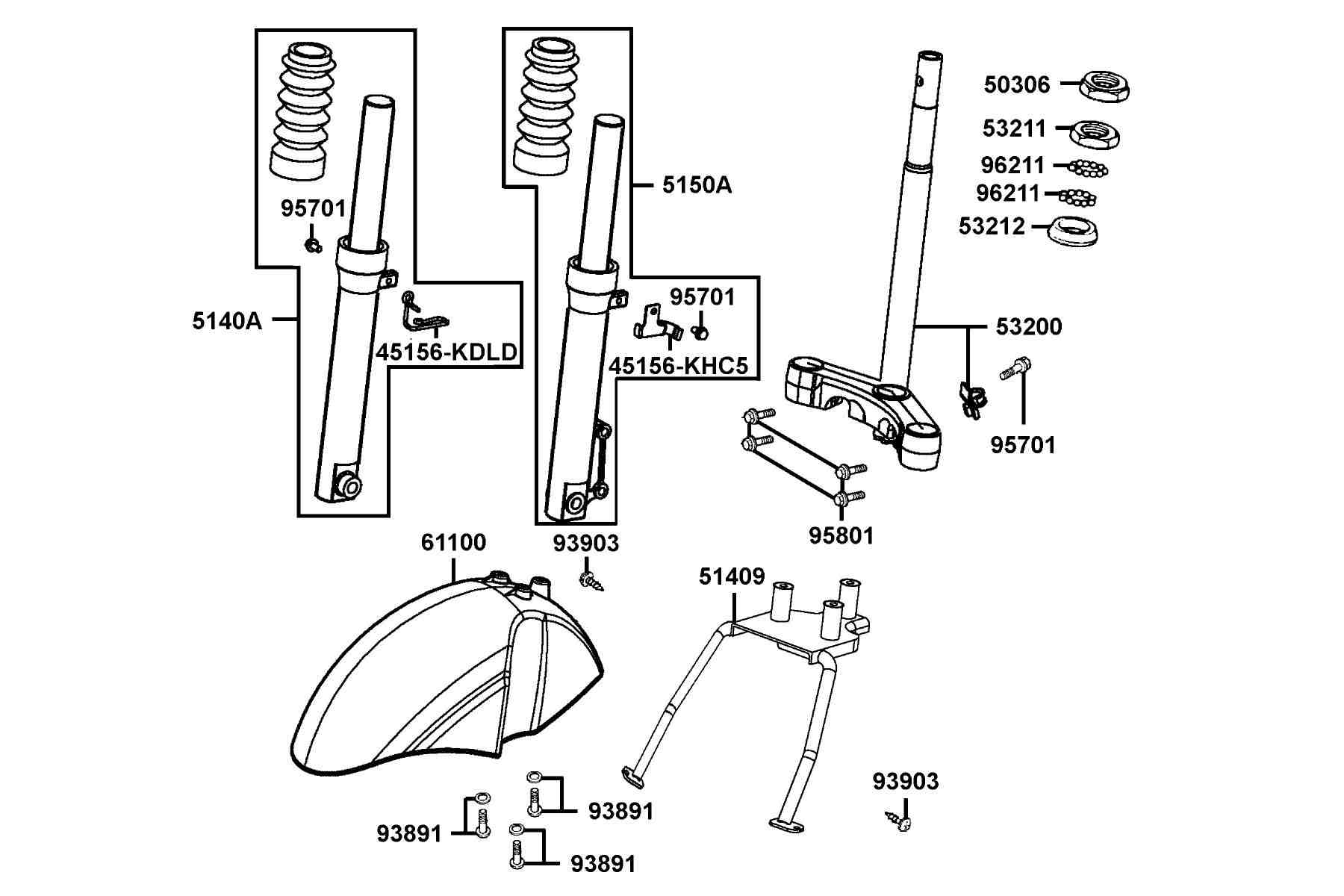 KYMCO YUP 50 (2002-2004) Front Cushion parts diagram