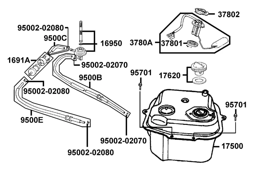 F10 Fuel Tank parts diagram