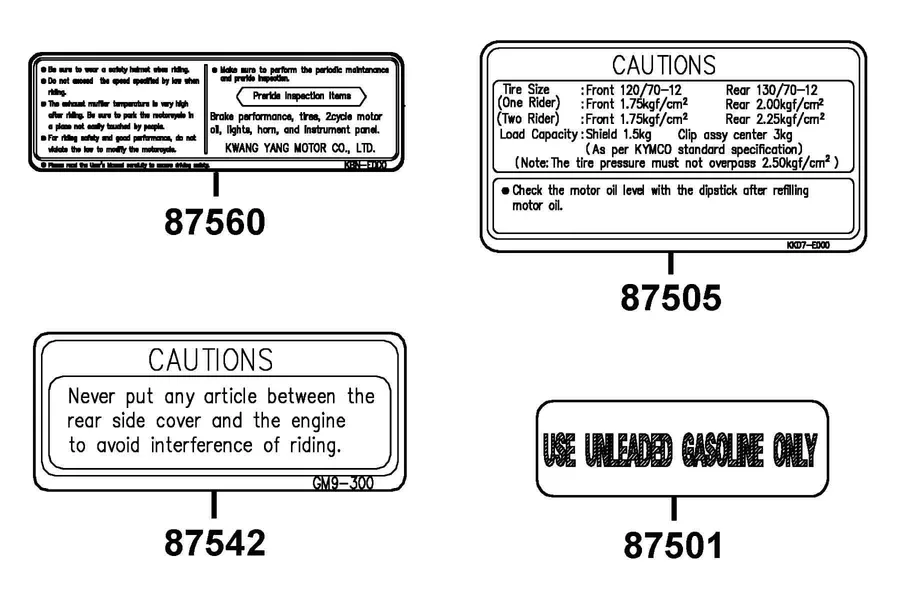 F23 Caution Label parts diagram