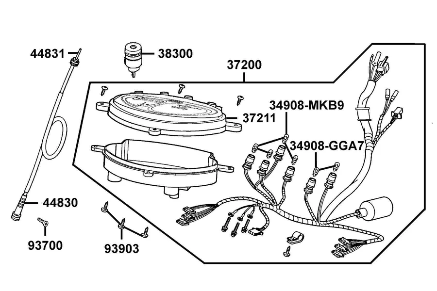 F02 Speedometer parts diagram