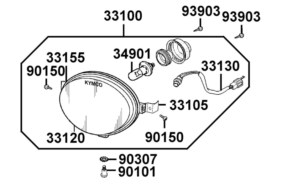 F01 Head Light parts diagram