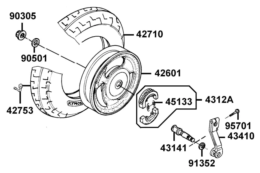 F08 Rear Wheel parts diagram