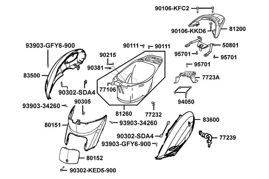 F13 Body Cover and Luggage Box parts diagram
