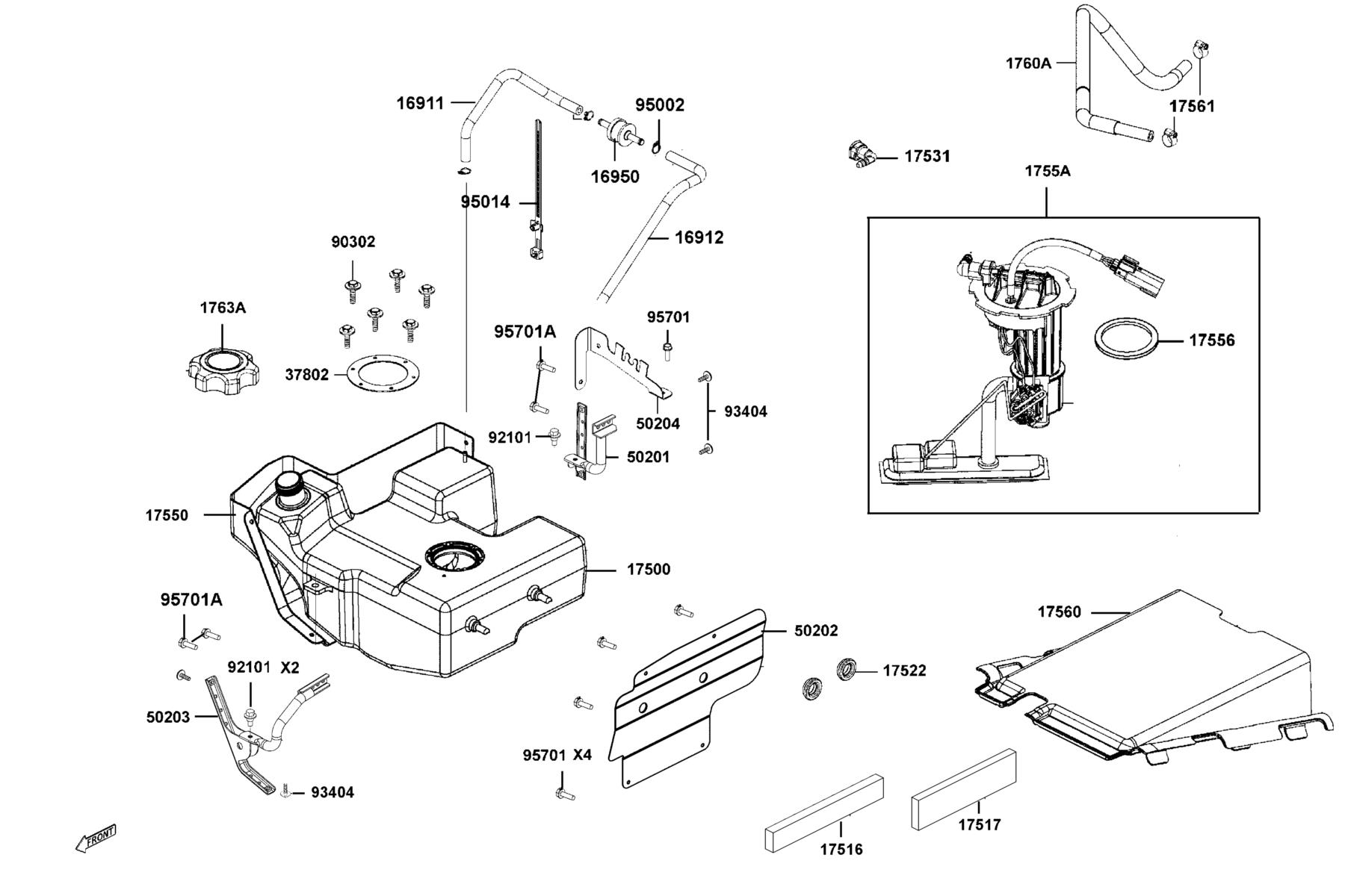 MXU 550i (2023) Fuel Tank parts diagram