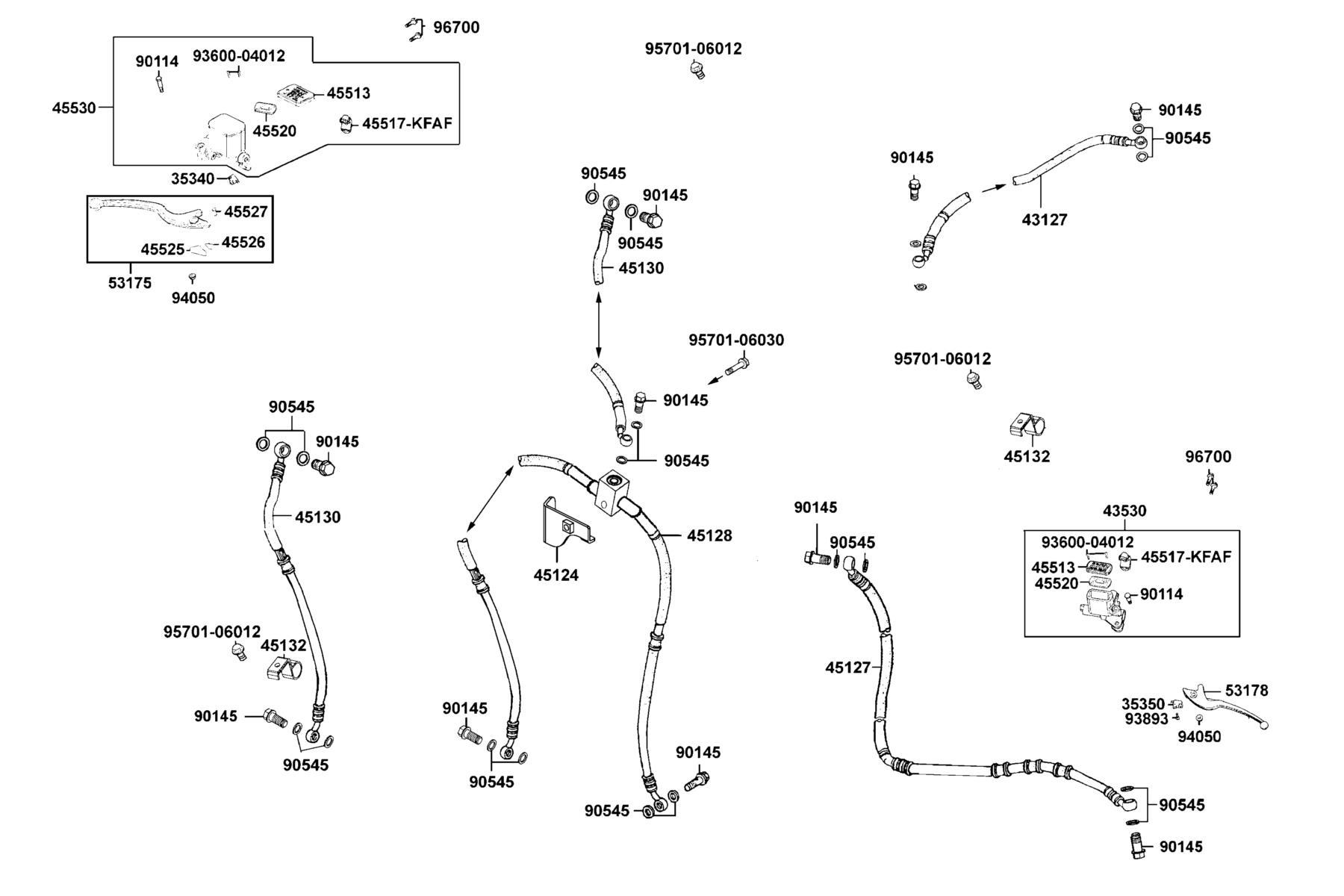 KYMCO MXU 500i (2014+) Master Cylinder parts diagram