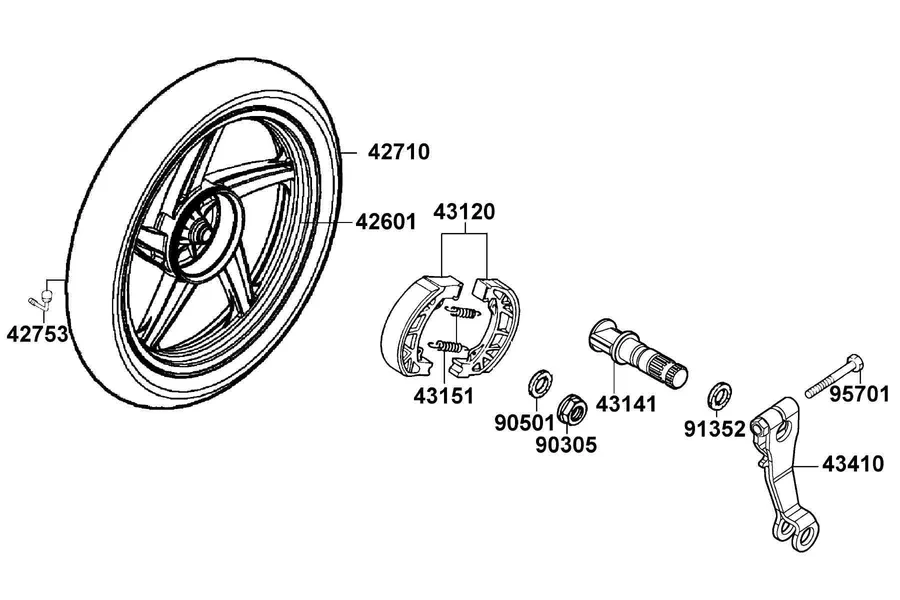 F08 Rear Wheel parts diagram