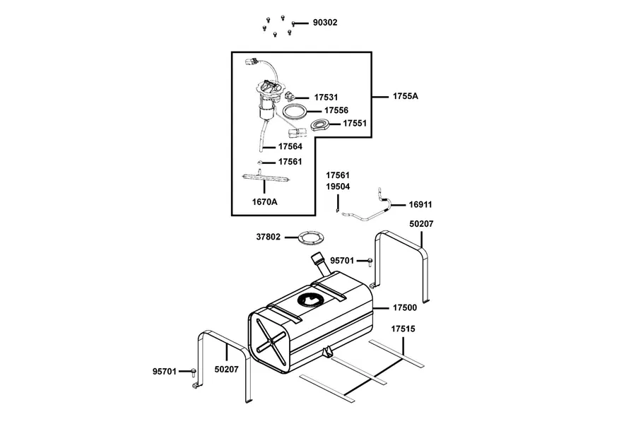 F10 Fuel Tank parts diagram