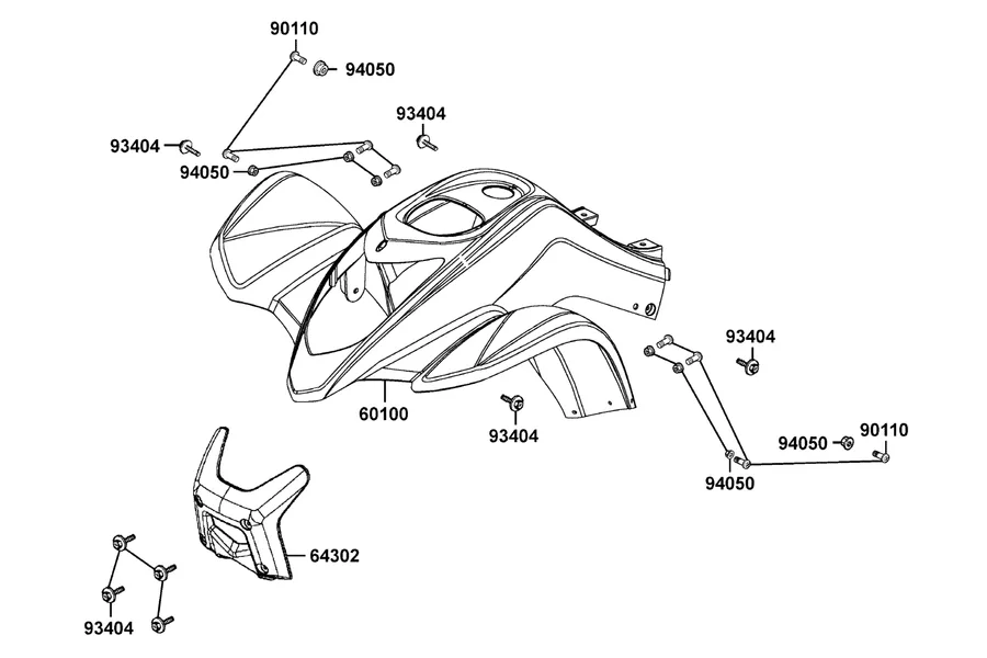 F04 Fender Front parts diagram